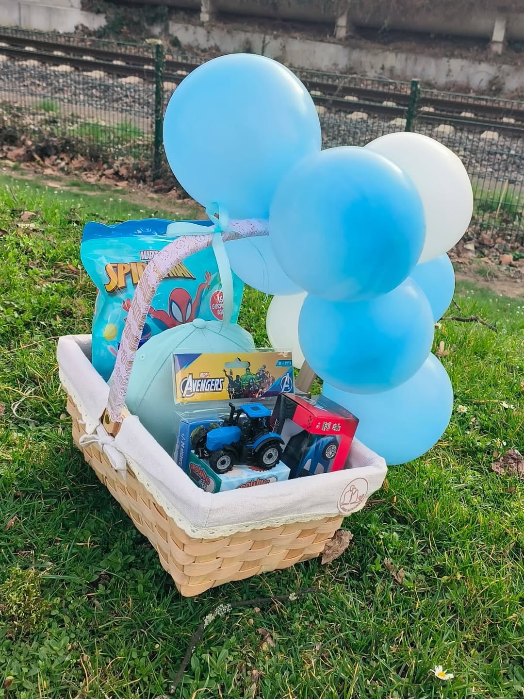 Blue Balloon Basket